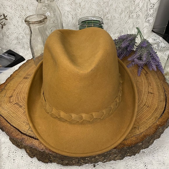 COPY - Dobbs New York Fedora Hat with Braid  Size 58.8 cm 7 1/4 - 7 3/8  Large - Picture 2 of 7